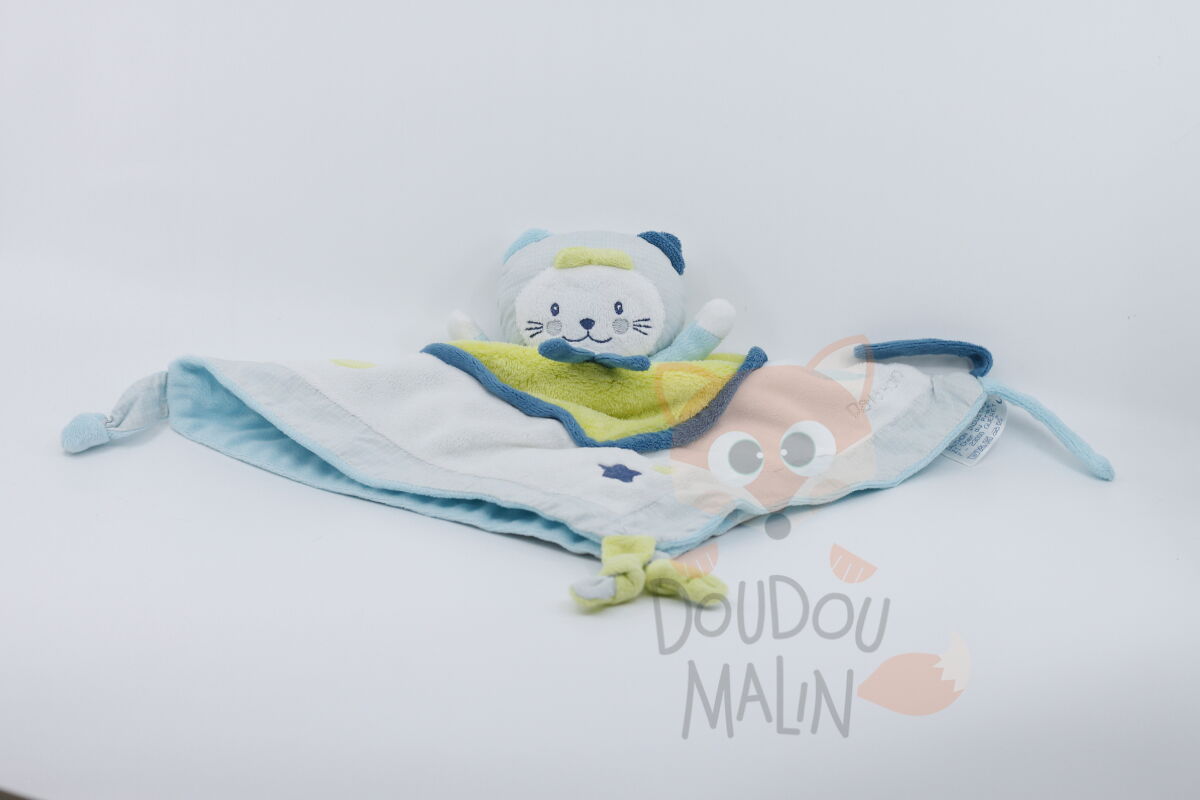  - patachon chat - plat blanc vert bleu 25 cm 